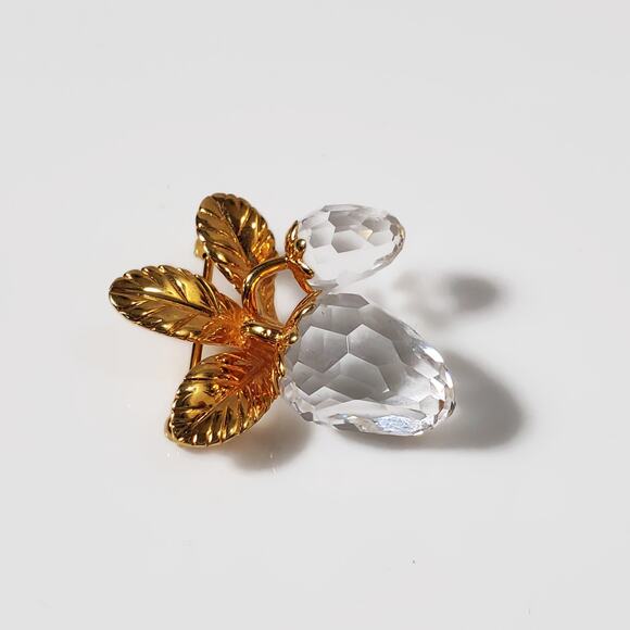 Vintage 1990s Swarovski Crystal Memories Strawberry Pin Brooch - Picture 2 of 5